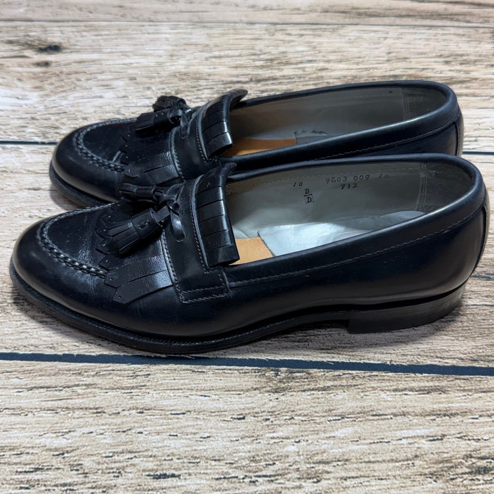 Alden Kiltie Tassel Loafers Mens 10 D Black Leather Dress Shoes 9803 USA Made